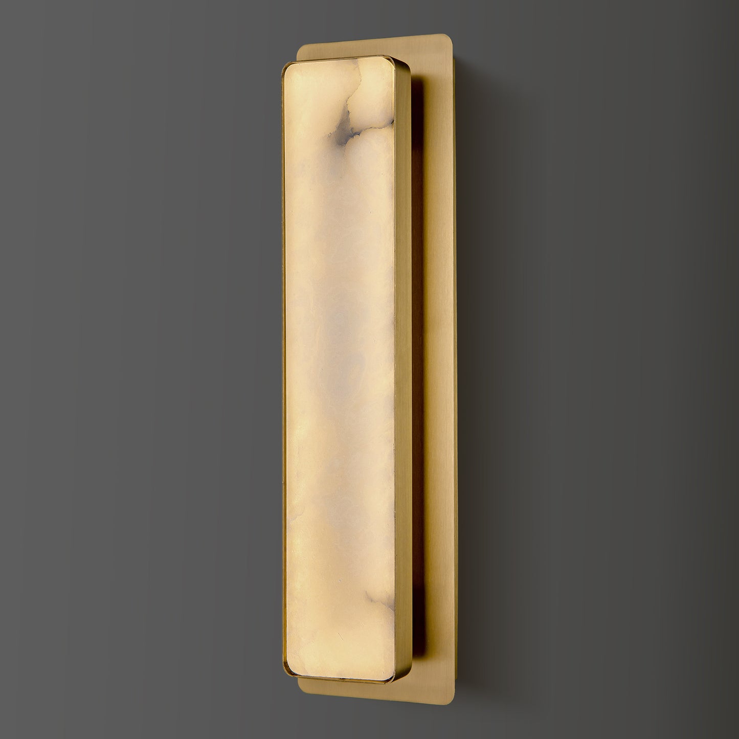 20 in. 1-Light Gold LED Wall Sconce, Natural Alabaster Modern Wall light for Bedroom, Bathroom, Living Room