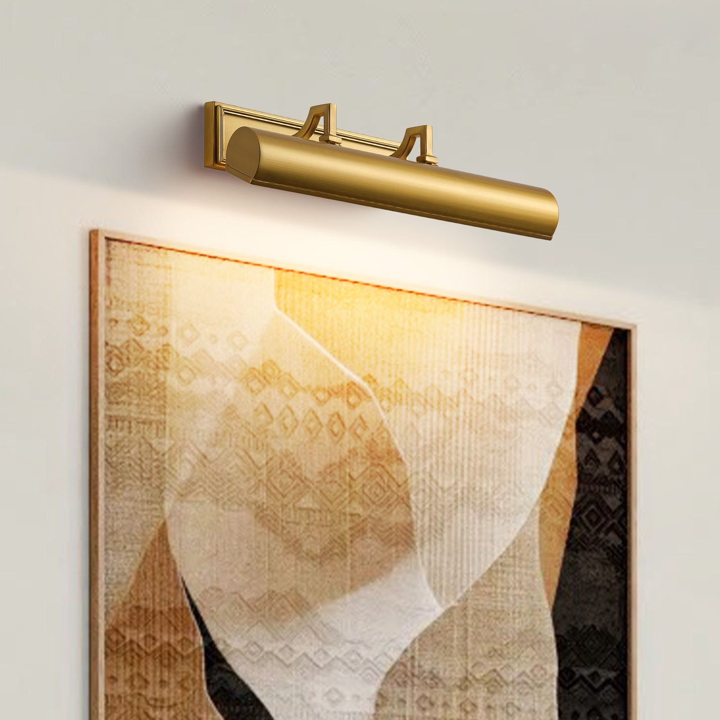 24 in. 1-Light Gold Modern Vanity Light with White Shade