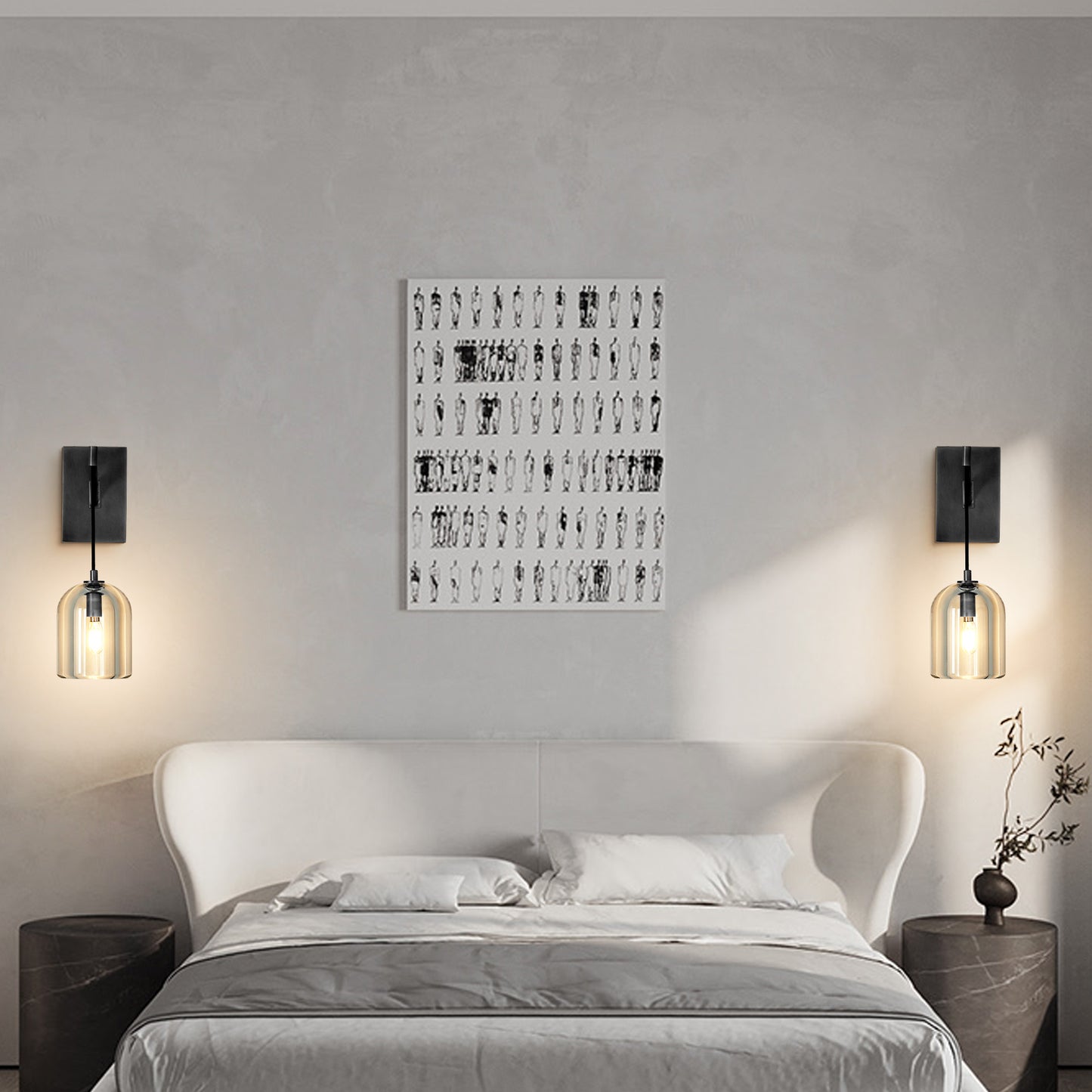 5.1in W 16.5 in. H 1-Light Black Modern Crystal Wall Sconce, Indoor Hemisphere Wall Lighting with Clear Crystal Shade