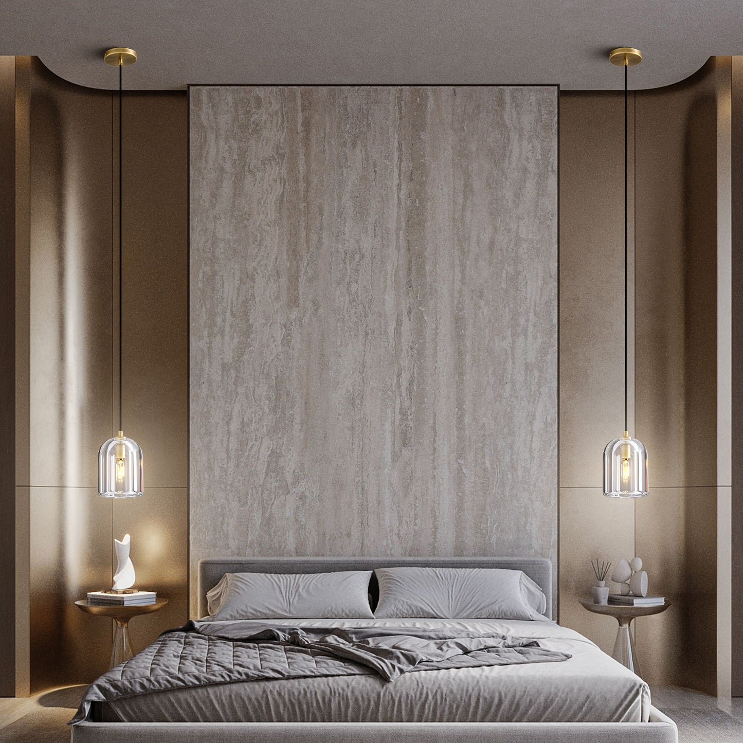 1-Light Gold Pendant Light, Modern Indoor Pendant Light with Crystal Shade for Kitchen Island, Dining Room, Living Room