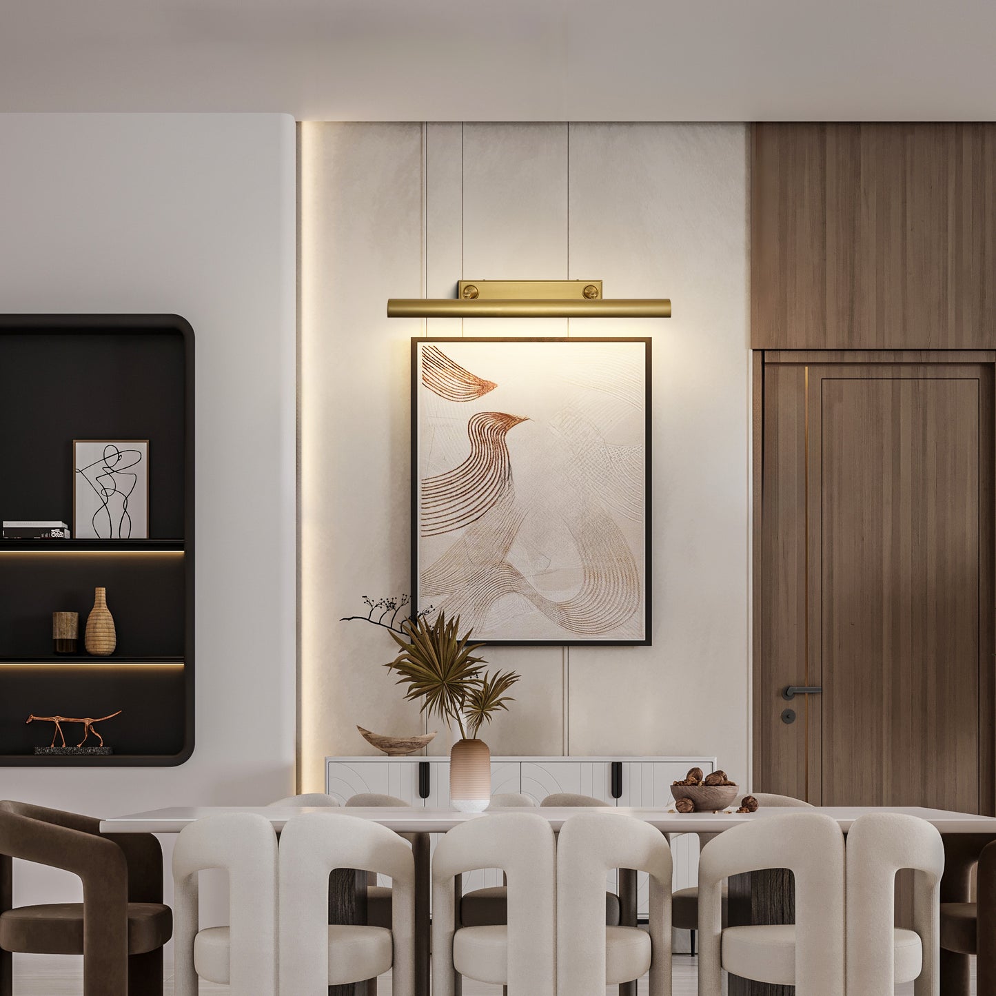 24 in. 1-Light Copper LED Vanity Light, Solid Brass Modern Wall Sconce (Set of 2)