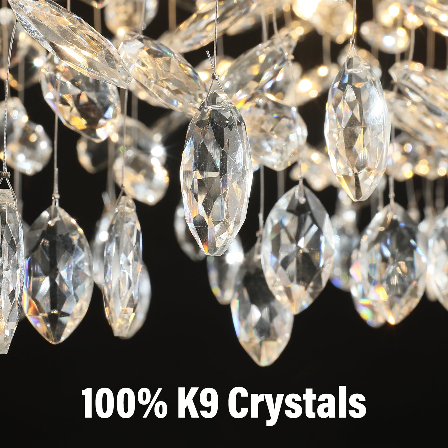 Modern Chandelier 70.8 in.20-Lights Gold Luxury Crystal Linear Chandelier for Dinning Room, Kitchen Island, Foyer