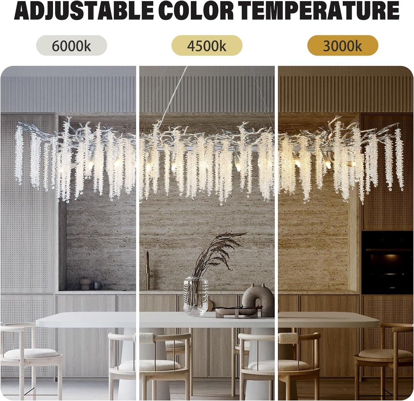 20-Light Silver Chandelier, Luxury Flush Mount Chandelier with K9 Crystal, for Dining Room, Living Room, Kitchen