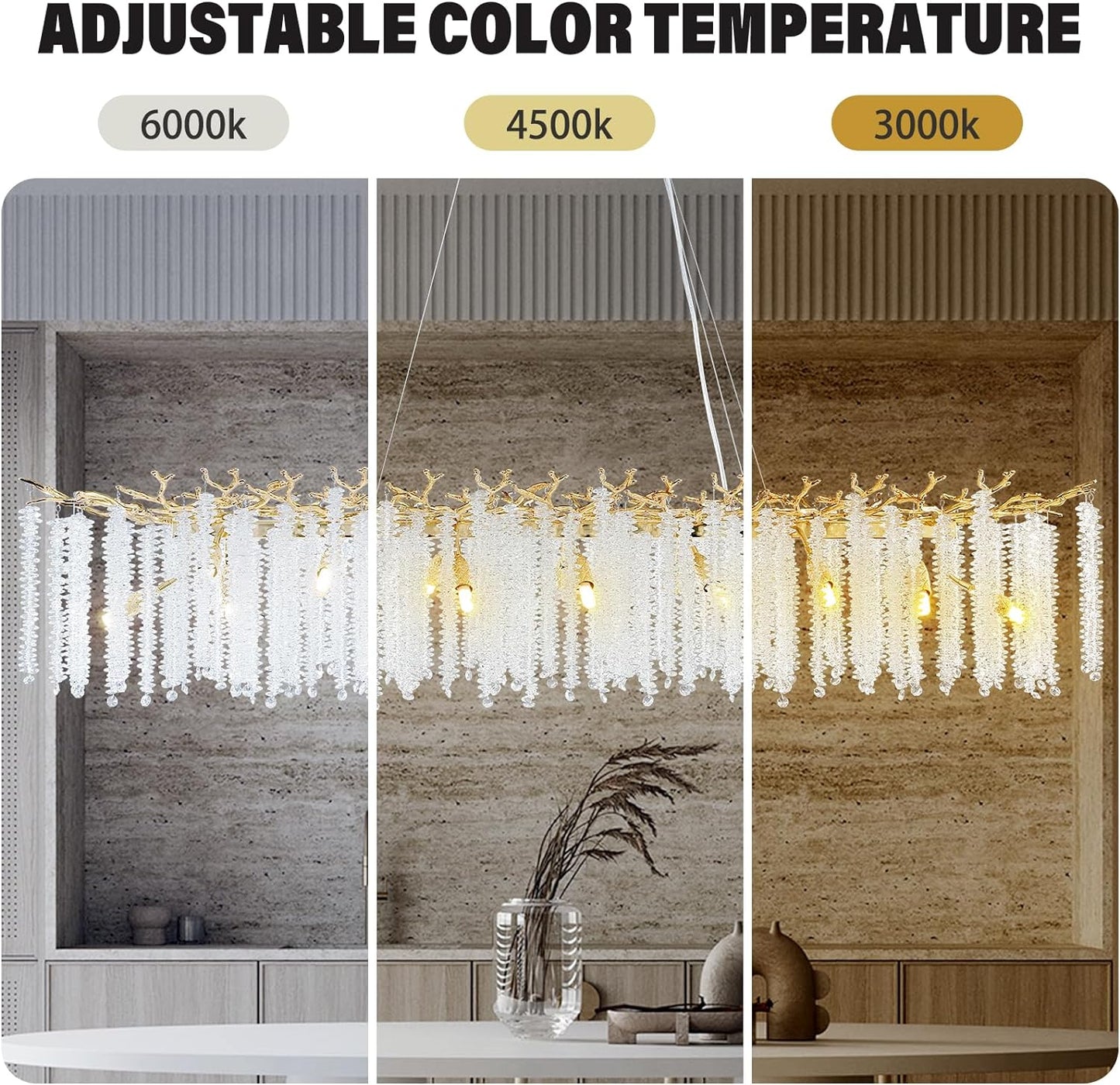 16-Light Gold Chandelier, Luxury Flush Mount Chandelier with K9 Crystal, for Dining Room, Living Room, Kitchen and Foyer