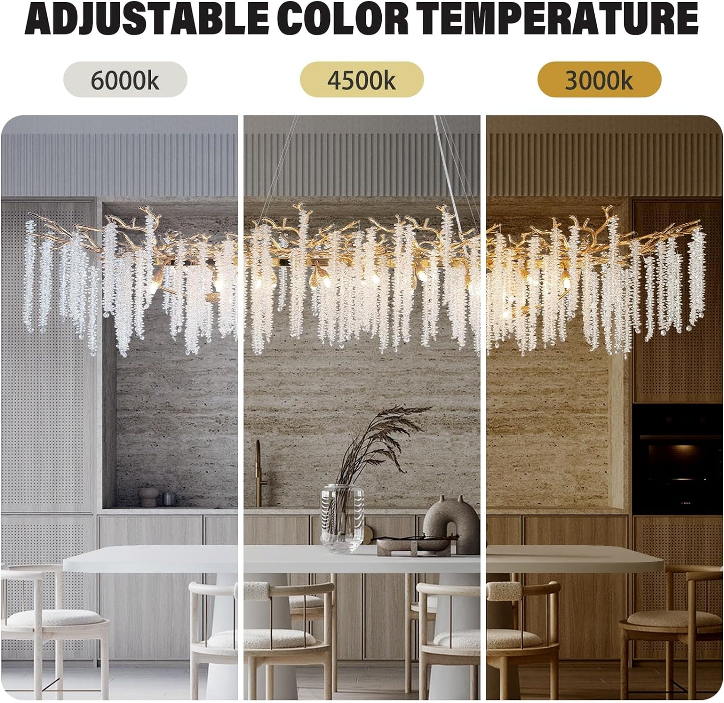20-Light Gold Chandelier, Luxury Flush Mount Chandelier with K9 Crystal, for Dining Room, Living Room, Kitchen and Foyer