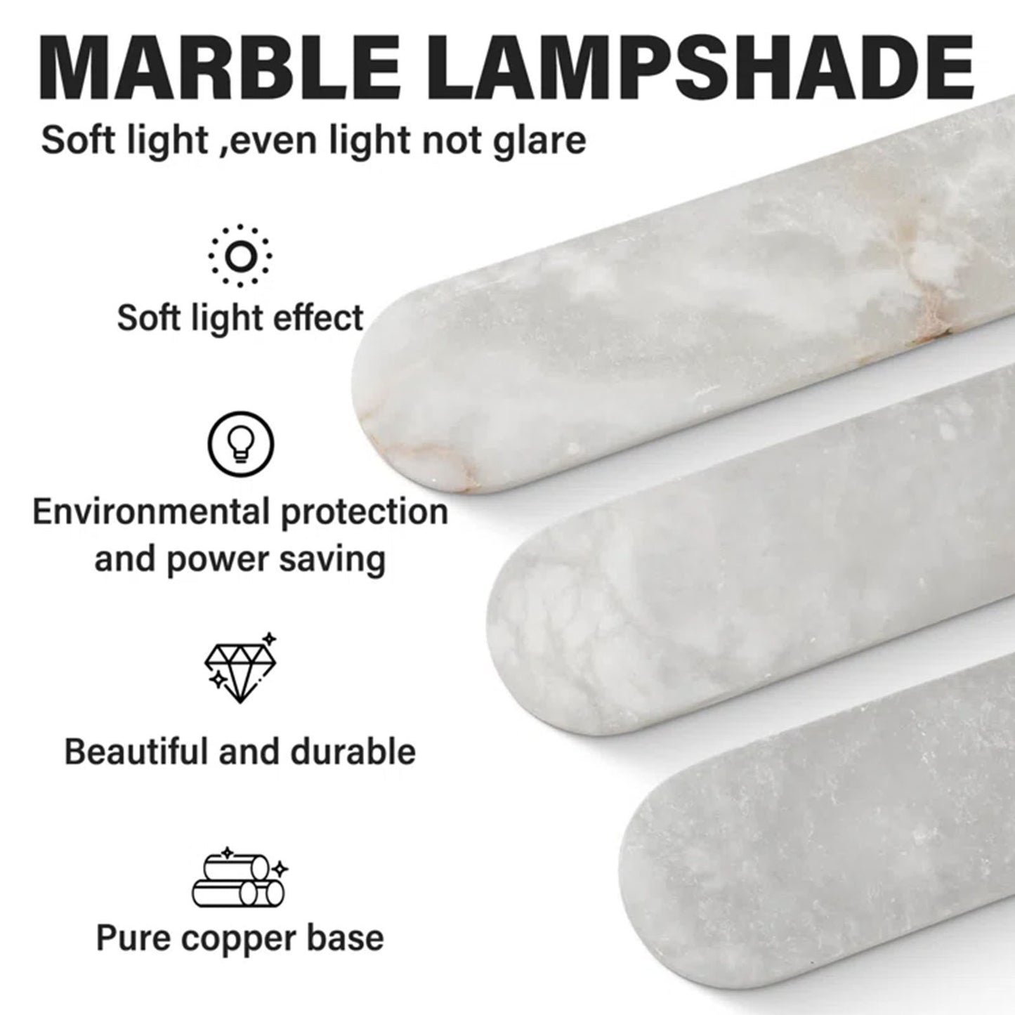 19.8 in. 2-Light Alabaster Gold Wall Sconce, Natural Marble Wall Light for Living Room, Dining Room, Bedroom (2-Sets)