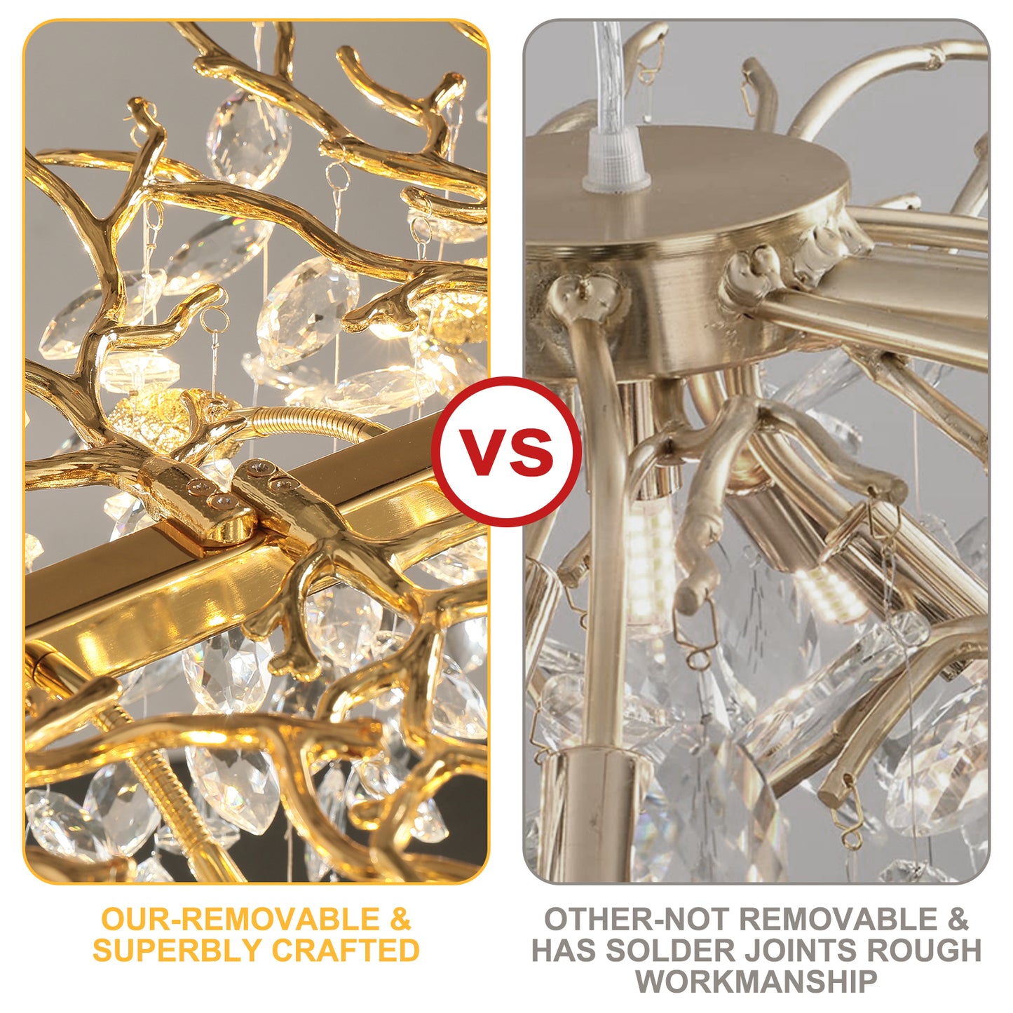 Modern Chandelier 70.8 in.20-Lights Gold Luxury Crystal Linear Chandelier for Dinning Room, Kitchen Island, Foyer