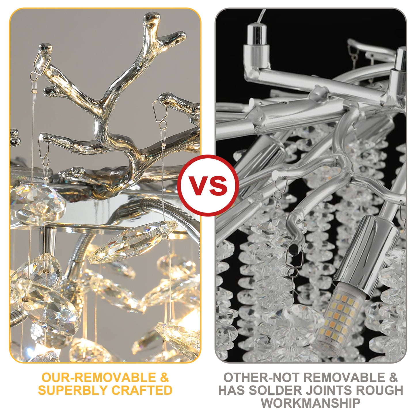 Modern Chandelier 70.8 in.20-Lights Silver Luxury Crystal Linear Chandelier for Dinning Room, Kitchen Island, Foyer
