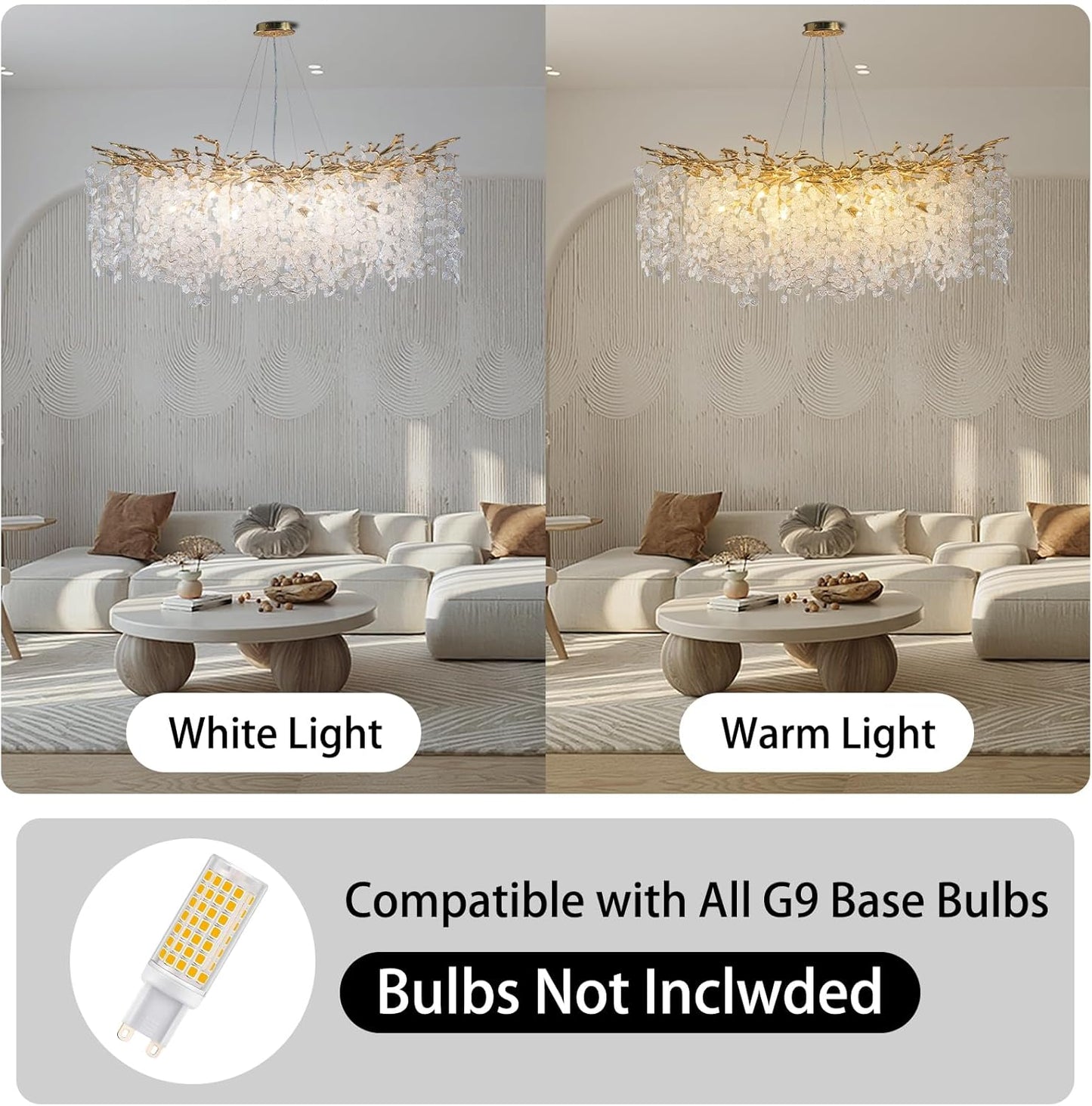 Modern Chandelier 47.2 in.18-Lights Gold Crystal Globe Chandelier for Dining Room, Living Room, Kitchen Island, Foyer