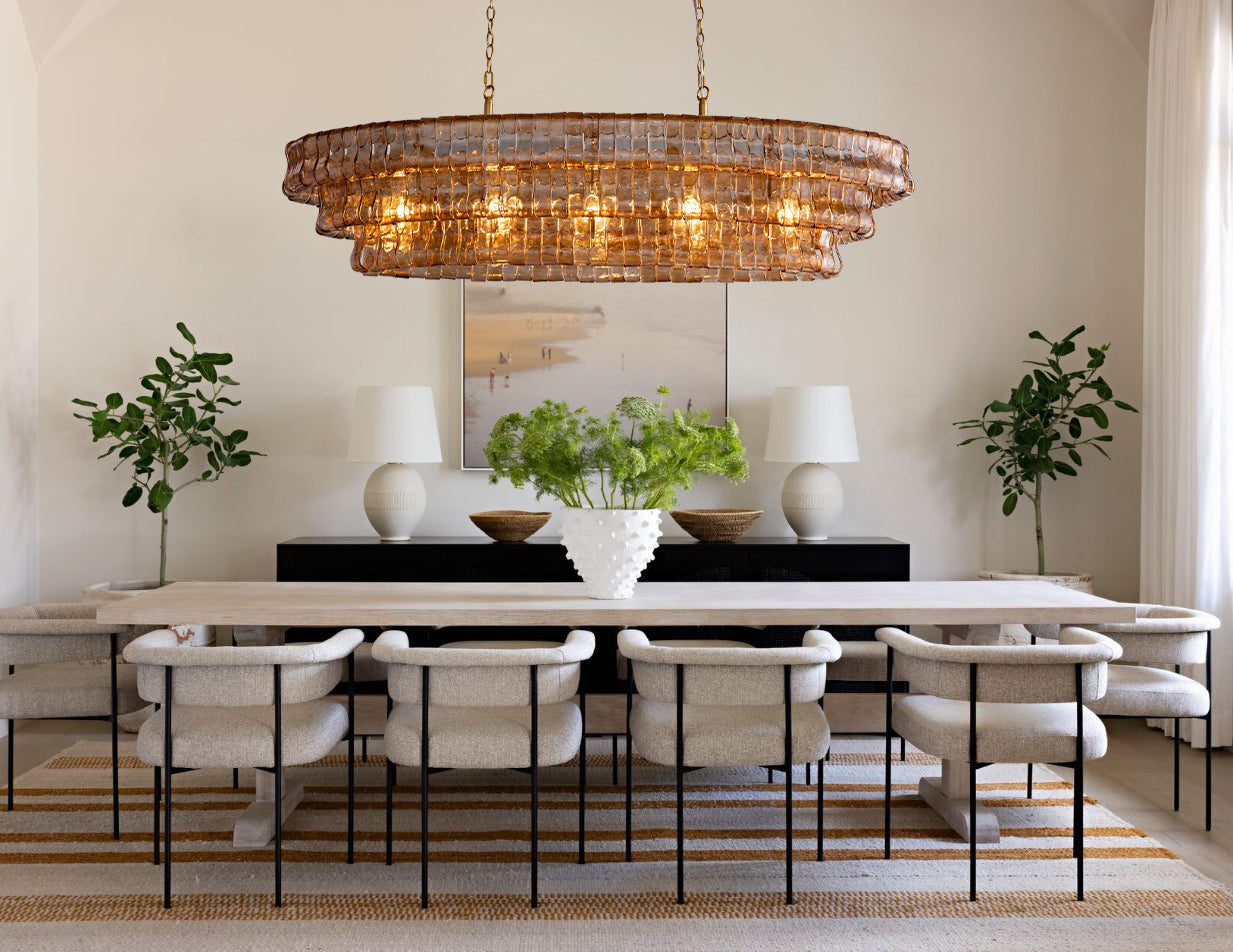 Modern Chandelier 54 in. 5-Lights Luxury Linear Gold Chandelier for Dining Room, Kitchen, Living Room, Bar