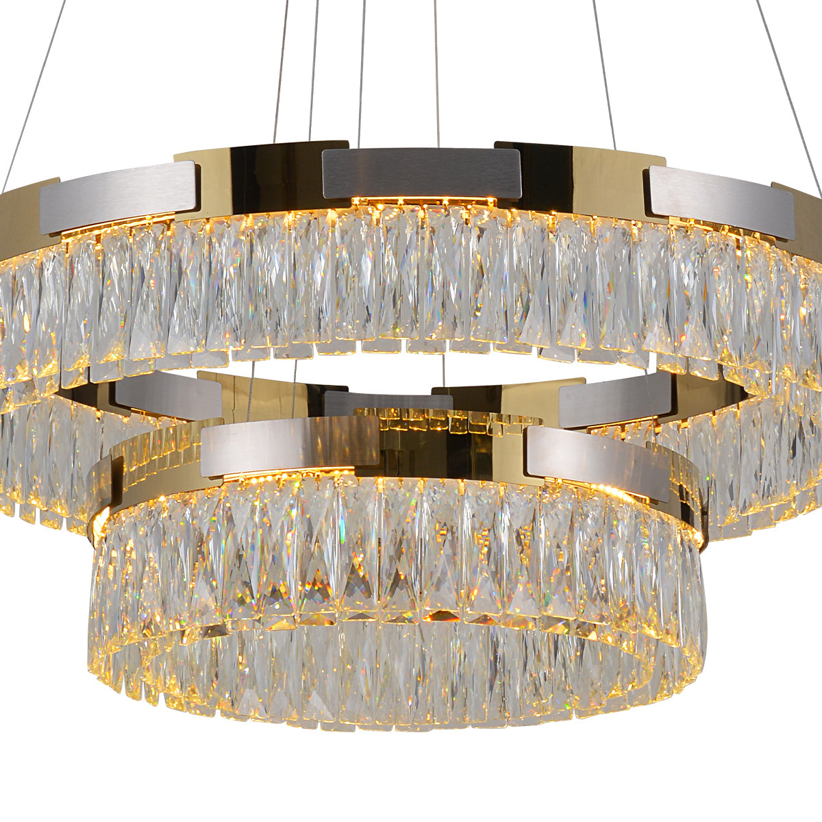 Modern double-layer crystal chandelier