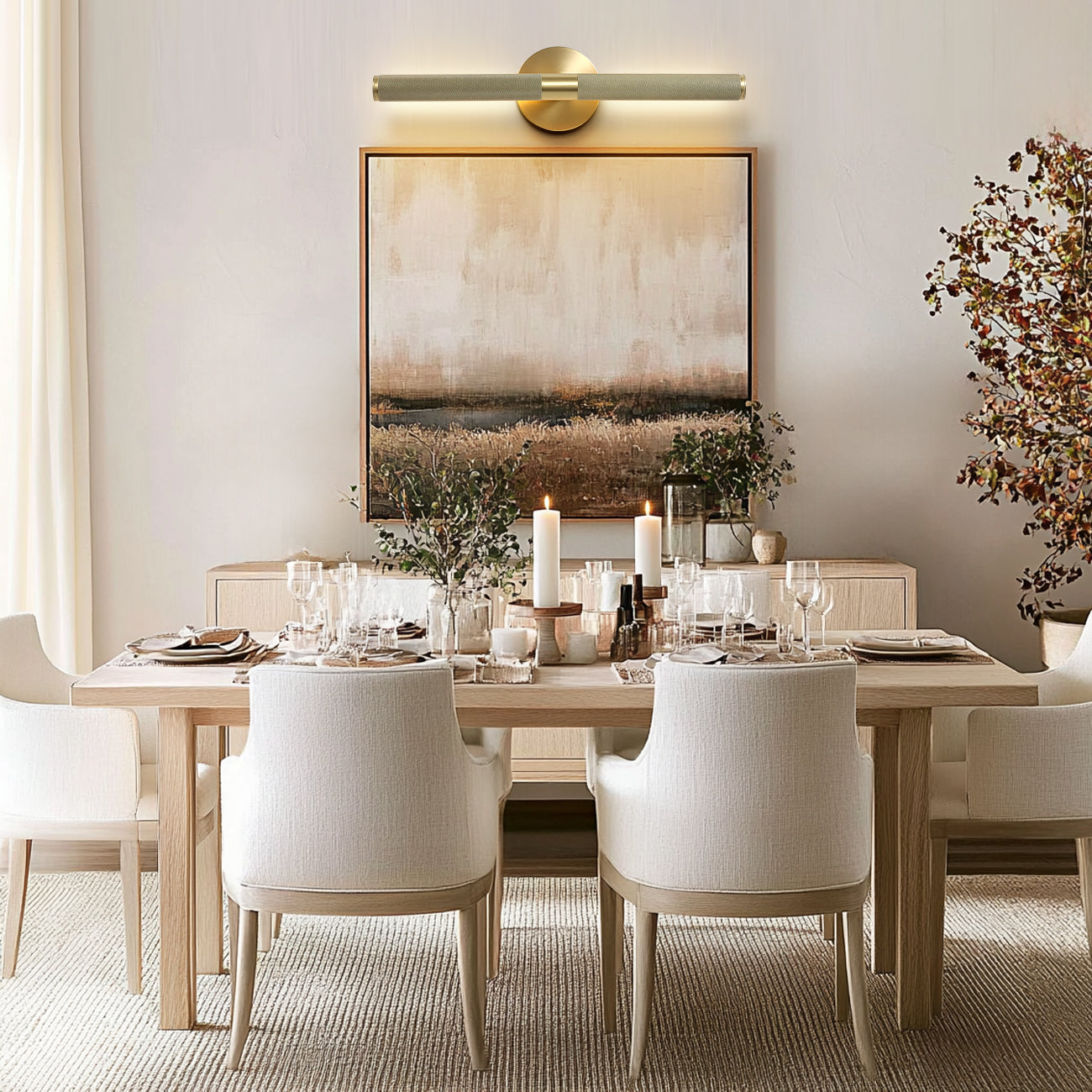 24 in. 1-Light Gold Wall Sconce, Picture Lights for Wall, Modern Wall Light for Living Room, Bathroom, Bedroom