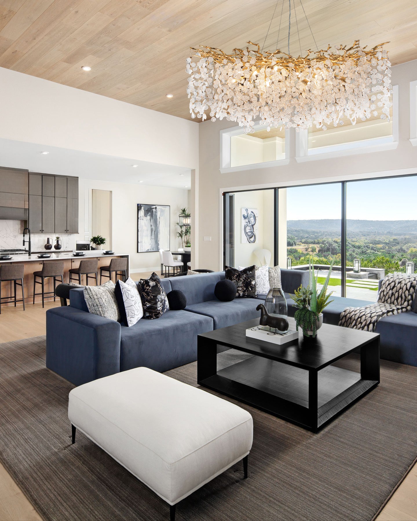 Modern Chandelier 47.2 in.18-Lights Gold Crystal Globe Chandelier for Dining Room, Living Room, Kitchen Island, Foyer