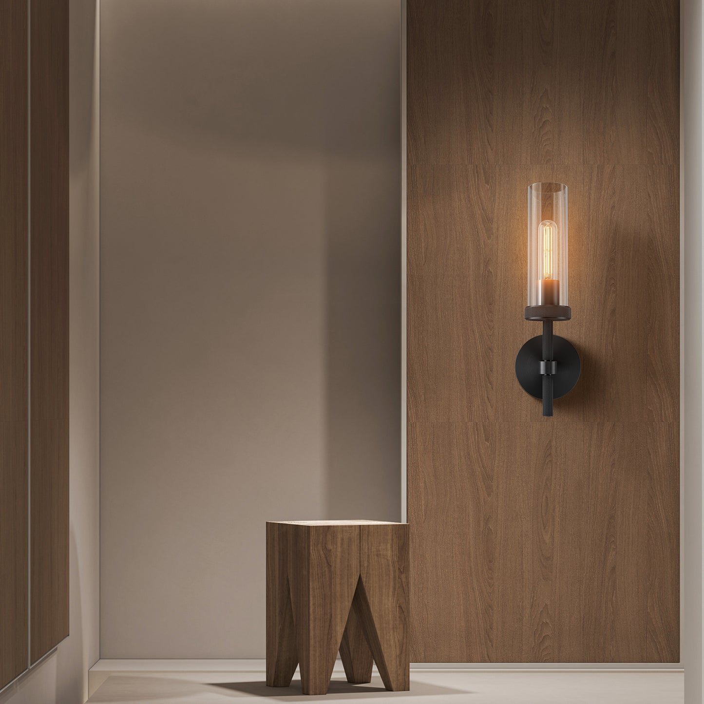 14 in. 1-Light 1-Piece Black Wall Sconce, Modern Wall Lighting for Living Room, Bedroom, Hallway, Bathroom