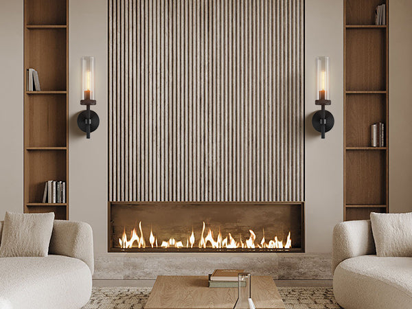 14 in. 1-Light 1-Piece Black Wall Sconce, Modern Wall Lighting for Living Room, Bedroom, Hallway, Bathroom