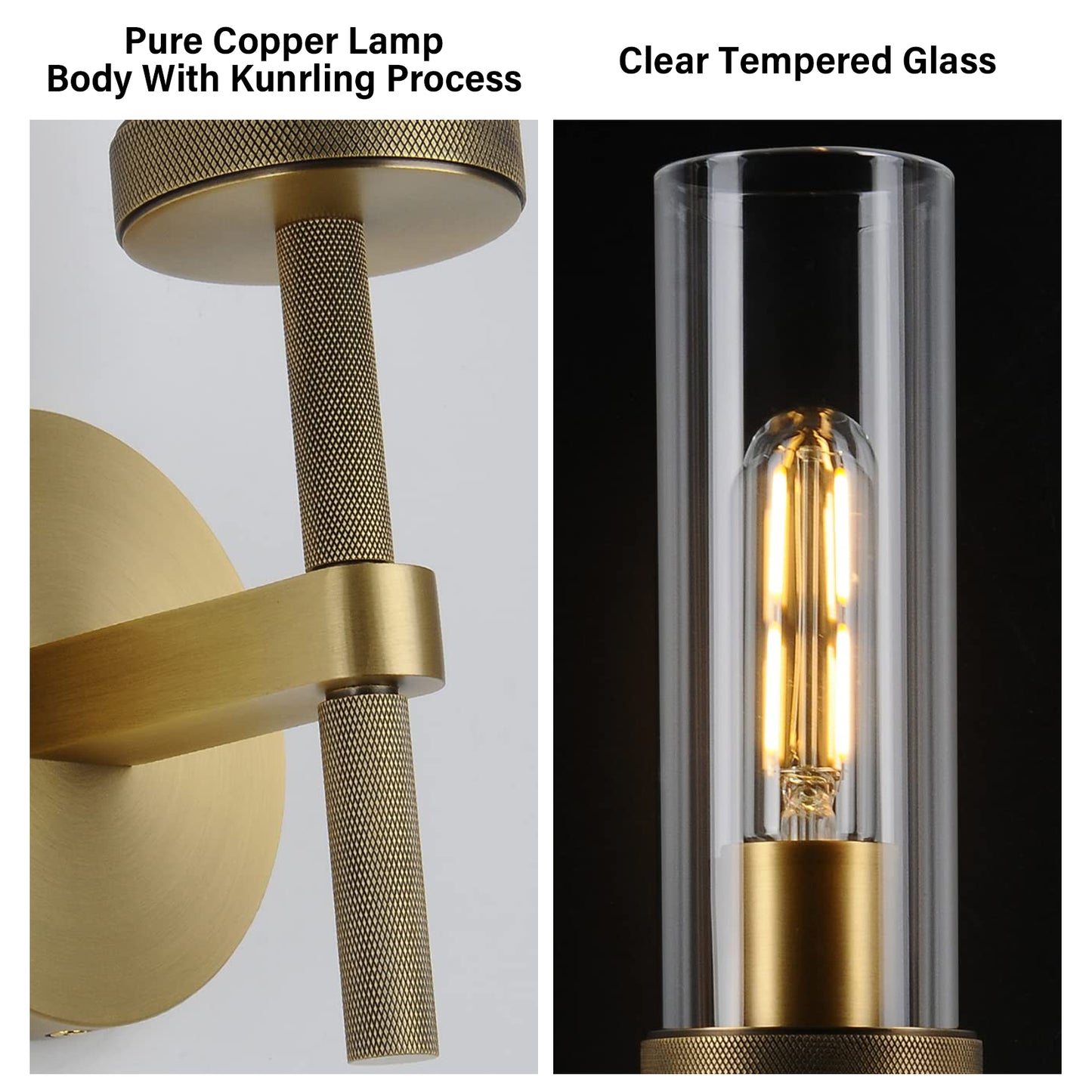 14 in. 1-Light 2-Piece Gold Wall Sconce, Modern Wall Lighting for Living Room, Bedroom, Hallway, Bathroom