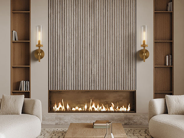 14 in. 1-Light 2-Piece Gold Wall Sconce, Modern Wall Lighting for Living Room, Bedroom, Hallway, Bathroom