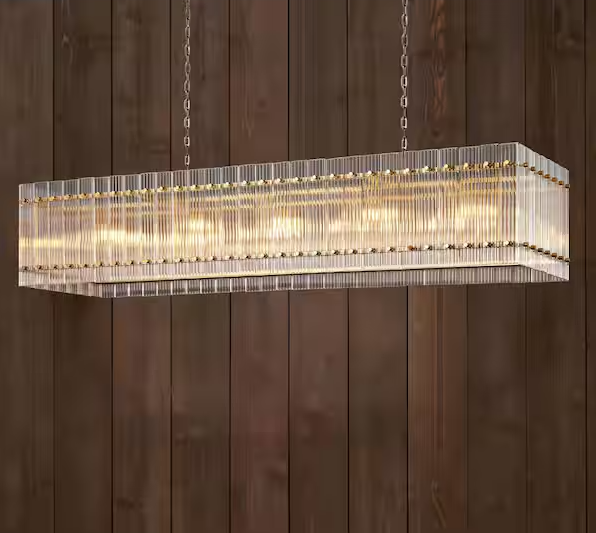 Modern Chandelier 54 in. 10-Lights Luxury Linear Gold Chandelier for Dining Room, Kitchen Island, Living Room