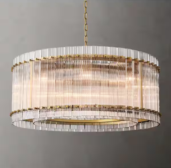 Modern Chandelier 37 in. 8-Lights Luxury Drum Gold Chandelier for Dining Room, Foyer, Living Room, Bedroom
