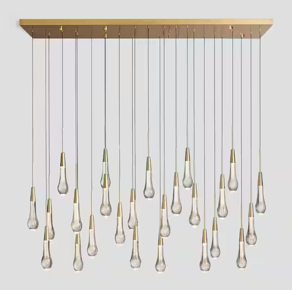 Modern Chandelier 50 in. 25-Lights Linear Gold Chandelier for Dining Room, Kitchen Island, Living Room (Included bulbs)