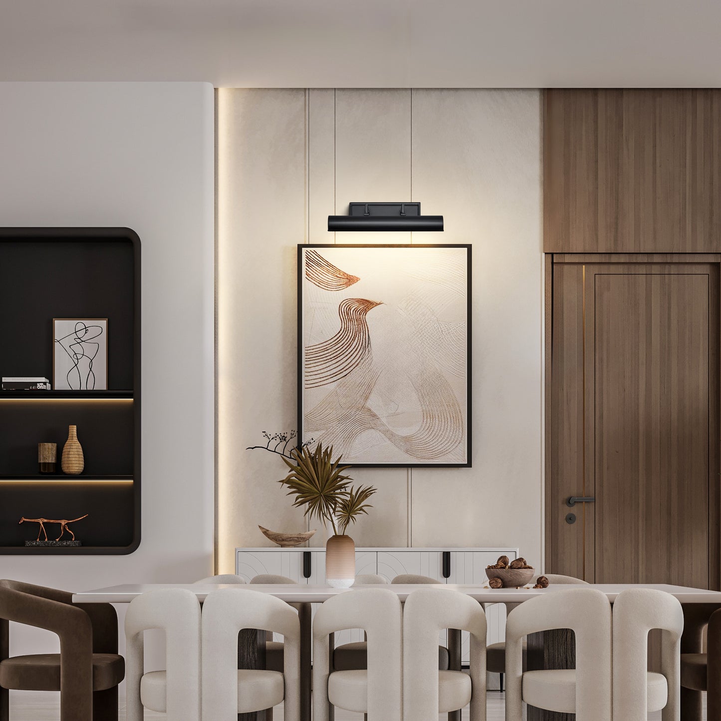 24 in. 1-Light Black LED Vanity Light, Solid Brass Modern Wall Sconc ( Set of 1)