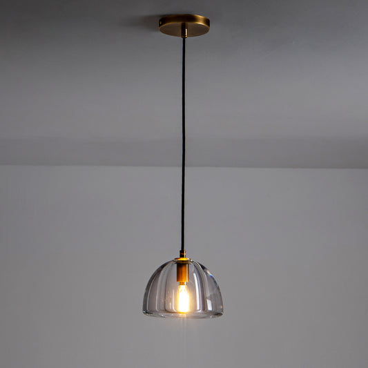 1-Light Farmhouse Gold Pendent Light, Kitchen Island Lighting with Raindrop Glass Shade
