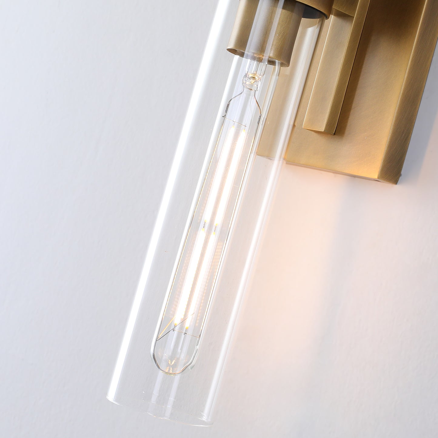 24.8 in. 2-Light Antique Gold Wall Sconce, Vanity light, Modern Wall Light for Living Room, Bathroom, Bedroom (Set of 2)