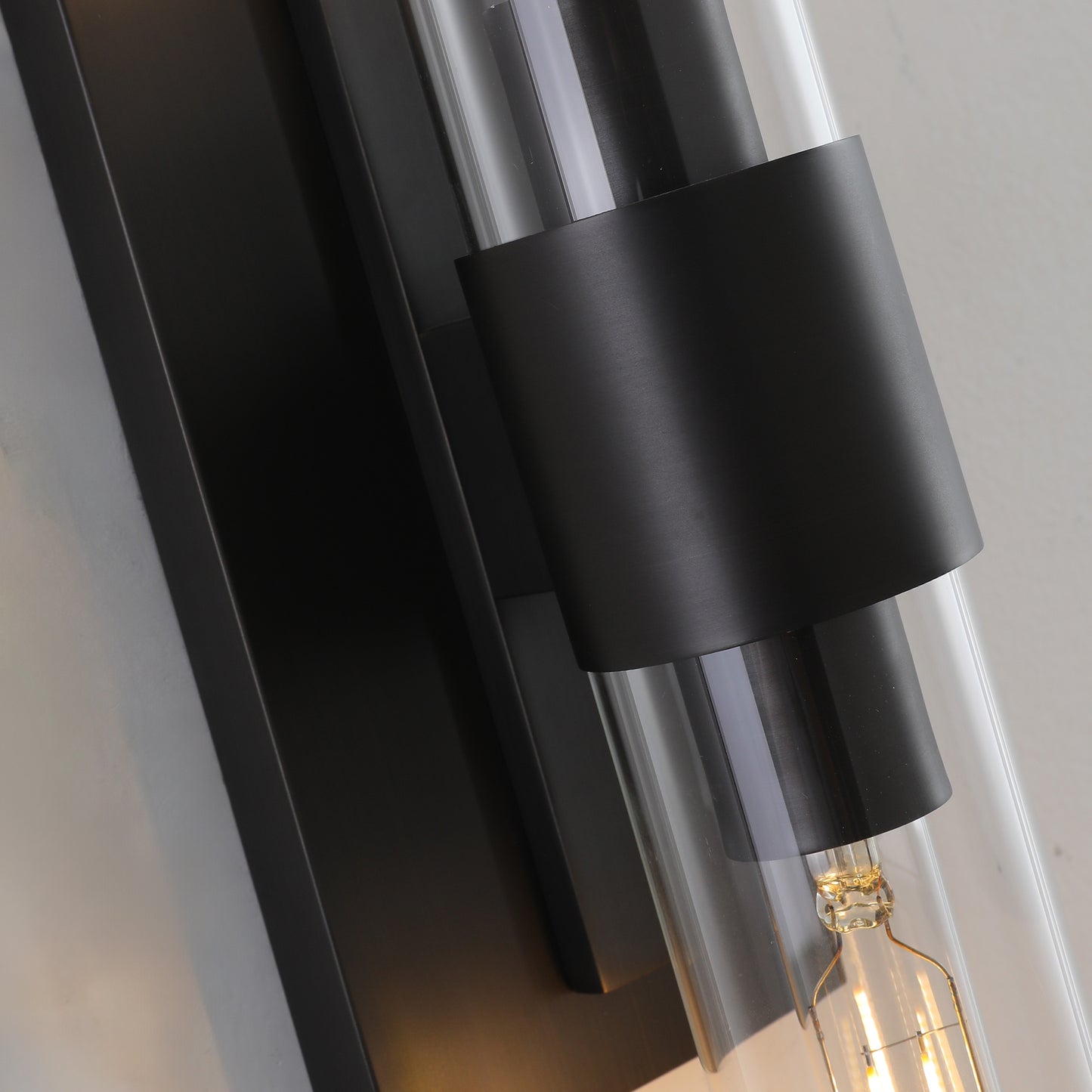 24.8 in. 2-Light Matte Black Wall Sconce, Vanity light, Modern Wall Light for Living Room, Bathroom, Bedroom (Set of 2)
