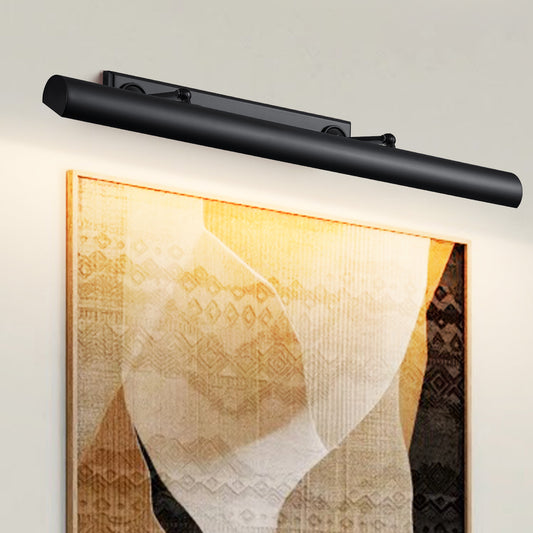 24 in. 1-Light Black LED Vanity Light, Solid Brass Modern Wall Sconce (Set of 2)