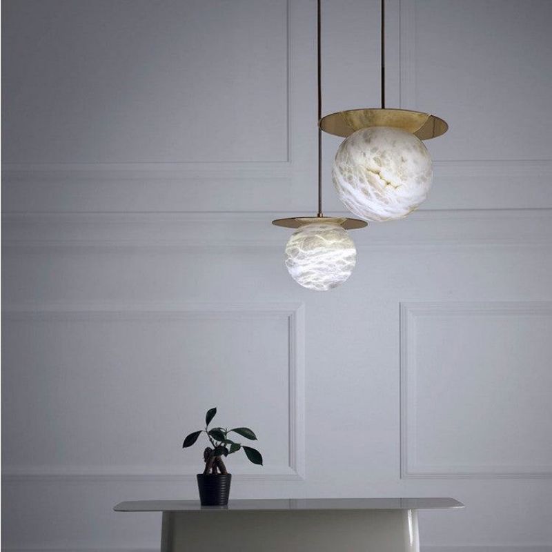 Alabaster Bedside Art Pendant Light