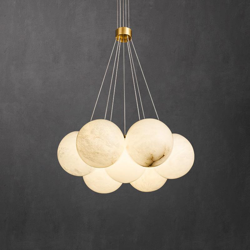 Alabaster Globe Art Pendant Chandelier