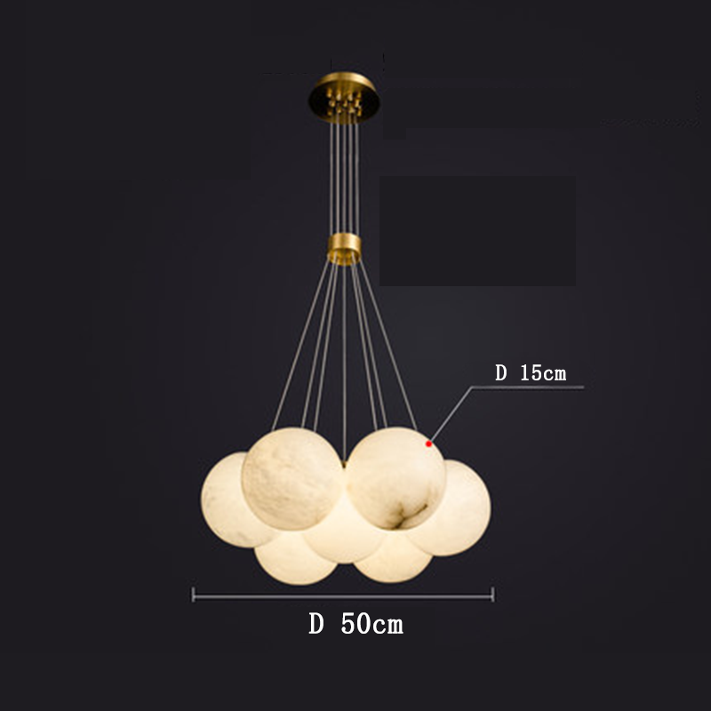 Alabaster Globe Art Pendant Chandelier