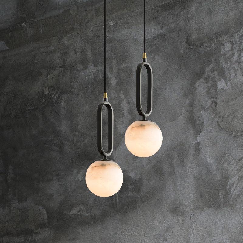 Larry Alabaster Sphere Pendant Light