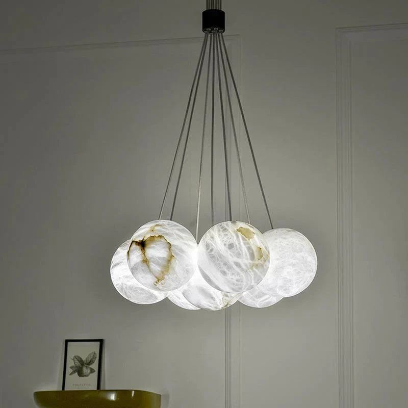 Alabaster Globe Art Pendant Chandelier