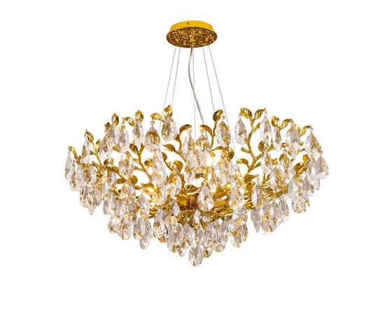 Modern Chandelier 31 in.10-Lights Gold Luxury Crystal Globe Chandelier for Dinning Room, Kitchen Island, Foyer