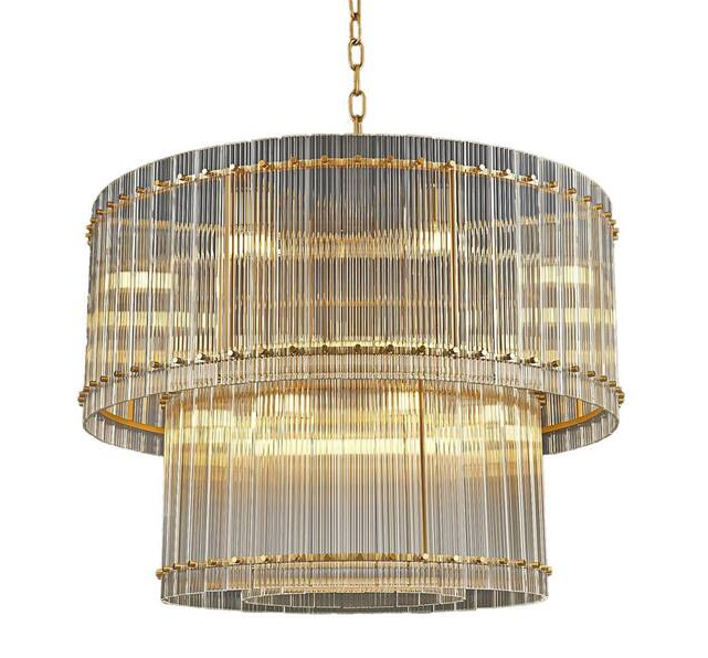 Modern Chandelier 37 in. 16-Lights 2-Tiers Drum Black Chandelier for Dining Room, Foyer, Living Room, Bedroom
