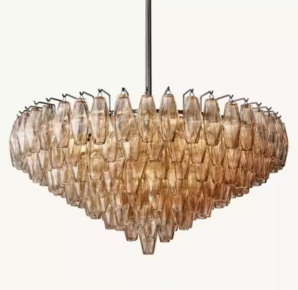 Modern Chandelier 37 in. 14-Lights Globe Black Chandelier With Smoky Glass, Chandelier for Dining Room, Living Room