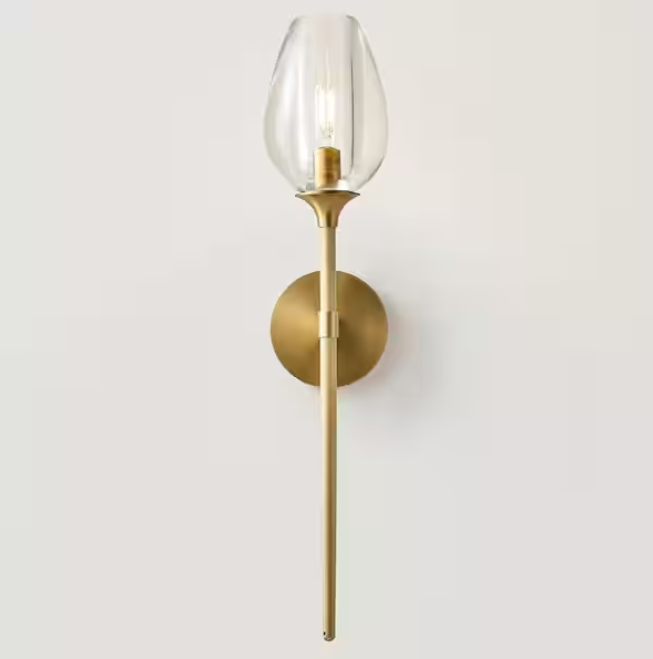 22 in. 1-Light 2-Piece Gold Wall Sconce, Modern Wall Light for Bathroom, Bedroom, Living Room, Hallway (Included bulbs)